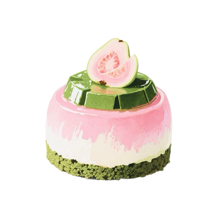 Matcha Guava Puding Cake